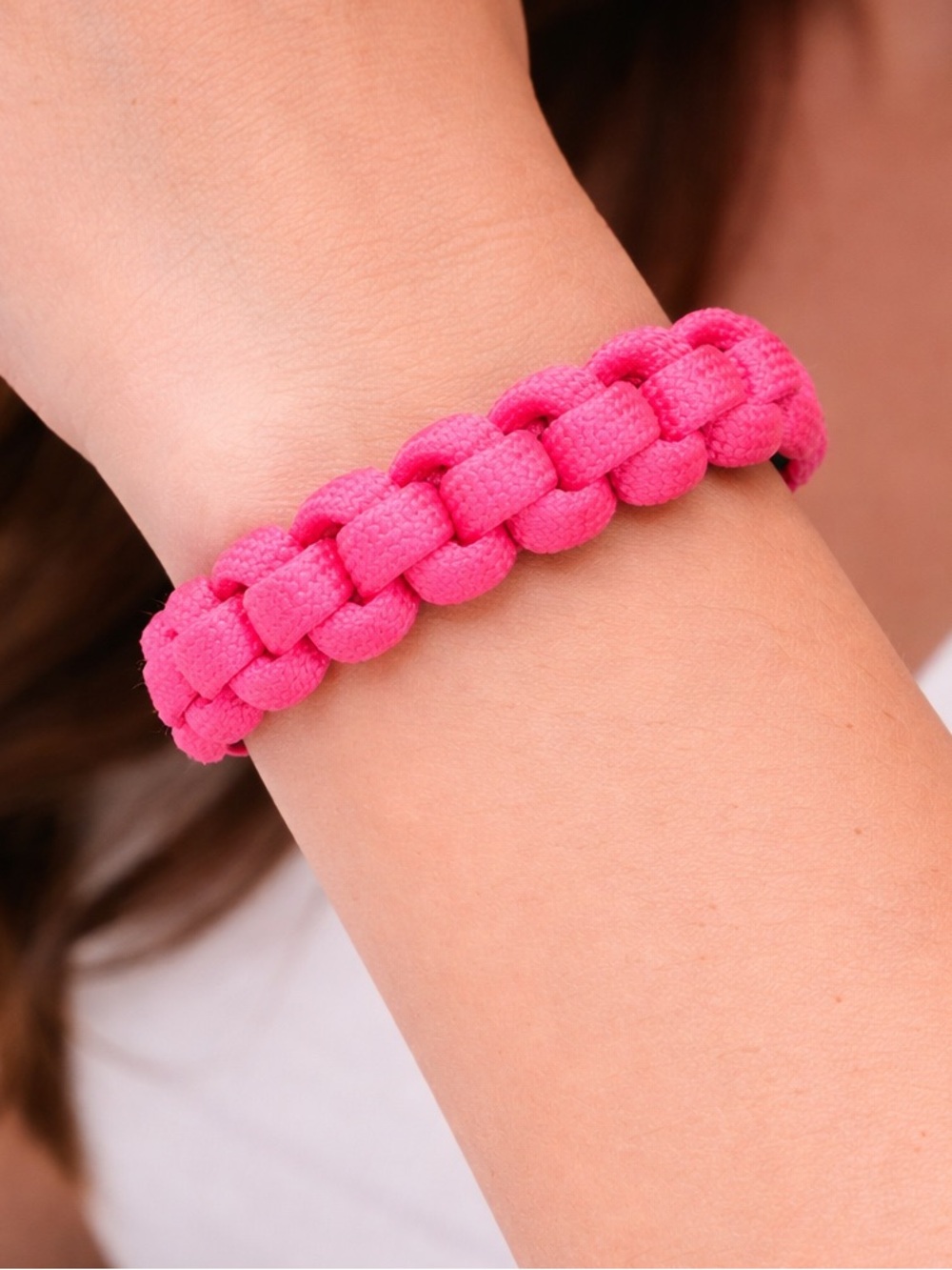 Handmade Paracord Bracelet In Pink | Pick Your Size